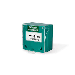Locknetics EGB-100-G | Resettable Non-glass Emergency Breaks, Blue Backlight with Buzzer Detachable Terminal Block, 12/2 VDC, DPDT, Green