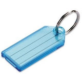 Lucky Line Products 10400 | Key Tag, Transparent, 2-1/4" Length x 15/16" Thickness with 7/8" Nickel Plated Tempered Steel Split Key Ring, for Key/Luggage, 100 each per Display Box
