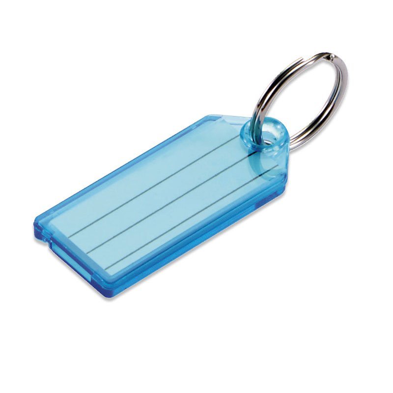 Lucky Line Products 10400 | Key Tag, Transparent, 2-1/4" Length x 15/16" Thickness with 7/8" Nickel Plated Tempered Steel Split Key Ring, for Key/Luggage, 100 each per Display Box