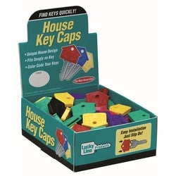 Lucky Line Products 16200 | Key Identifier Cap, House, 1-1/4" Length x 1" Width, Vinyl, 100 each per Display Box
