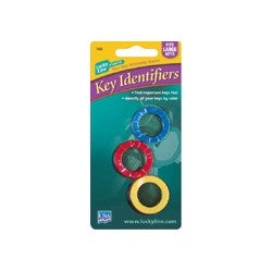 Lucky Line Products 16603 | Key Identifier, Large, 1-3/16" Diameter, Vinyl Rubber, for Large Headed Key, 3 each per Card