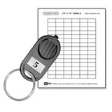 Lucky Line Products 19591 | Key Separator Button Label, Template, Adhesive, 1/2" Length x 1/4" Width, 4-1/4" x 5" Sheet Size, White with Label, for Snap-In Button Key Tab, 12 Sheet per Bag
