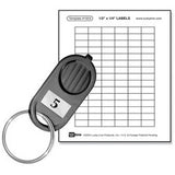 Lucky Line Products 19591 | Key Separator Button Label, Template, Adhesive, 1/2" Length x 1/4" Width, 4-1/4" x 5" Sheet Size, White with Label, for Snap-In Button Key Tab, 12 Sheet per Bag