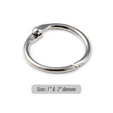 Lucky Line Products 24300 | Key Binder Ring, 1" Diameter, 1/8" Diameter Thick Steel, Nickel Plated, 50 each per Display Box