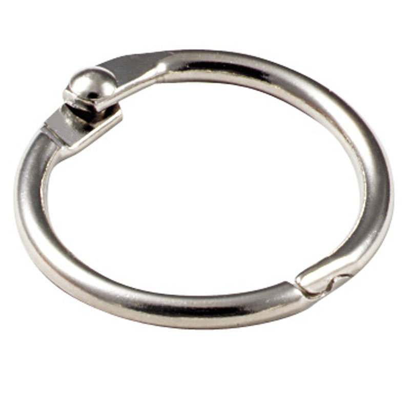 Lucky Line Products 24302 | Key Binder Ring, 1" Diameter, 1/8" Diameter Thick Steel, Nickel Plated, 2 each per Card