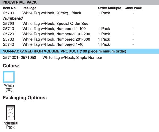 Lucky Line Products 25799 | Spec Ord Seq Shamrock Tag With Hkwhite