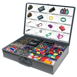 Lucky Line Products 34400 | Portable Key Kit, Large, 281-Piece, 16 Compartment with Key Hider, Key Heel, Quick Release, Remote Skin, Key Identifier, C-Clip, LED Light, Key Tag