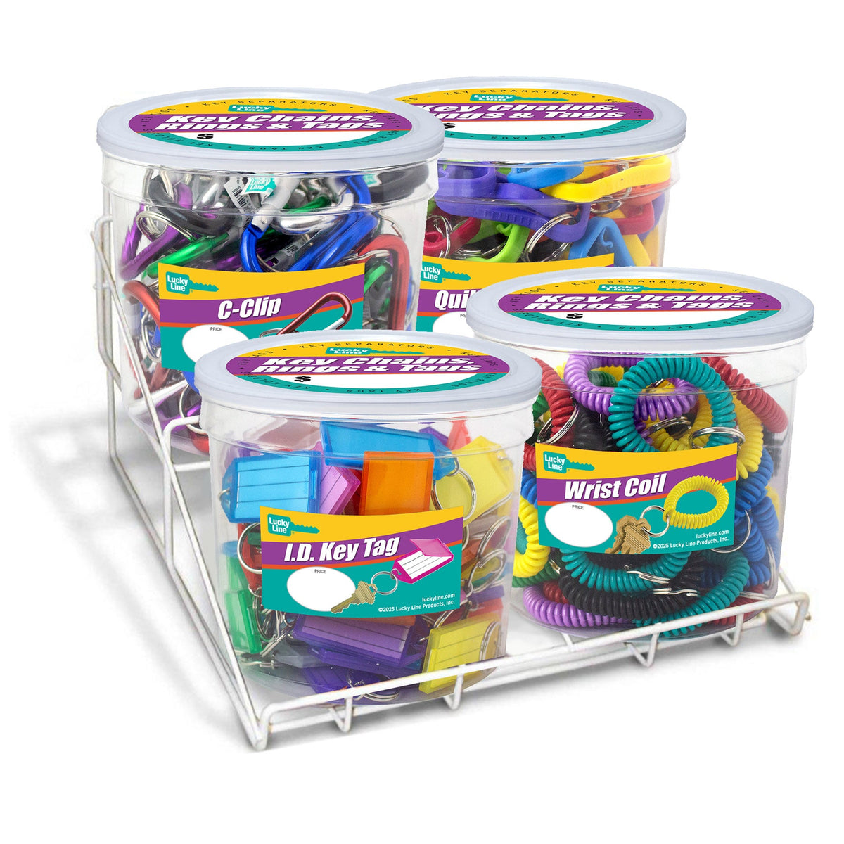 Lucky Line Products 34466 | Counter Jar Display, Medium, 14" Width x 14-1/2" Depth x 11" Height, Metal Wire