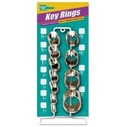Lucky Line Products 36500 | Split Key Ring Counter Display, 365-Piece, 6" Width x 6" Depth x 13" Height, Tempered Steel, Nickel Plated