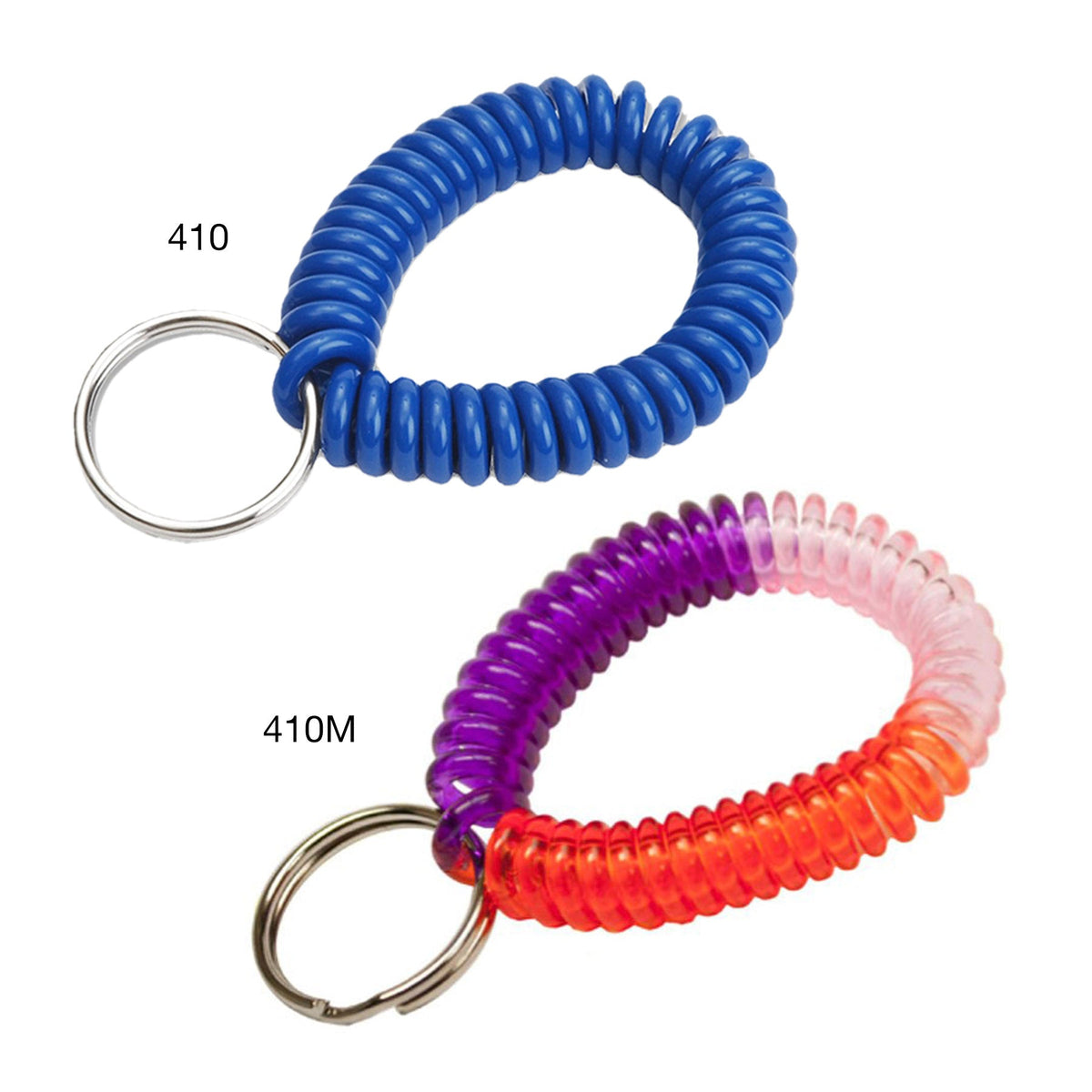 Lucky Line Products 41006 | Key Wrist Coil, 2" Diameter, Neon with 7/8" Nickel Plated Tempered Steel Split Ring, 1 each per Card