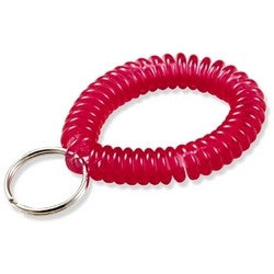Lucky Line Products 0410400 | Key Wrist Coil, 2" Diameter, Green with 7/8" Nickel Plated Tempered Steel Split Ring