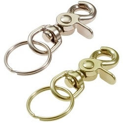 Lucky Line Products 44001 | Key Trigger Snap, 2-5/8" Length, Solid Brass with 1" Brass Split Ring, 1 each per Card