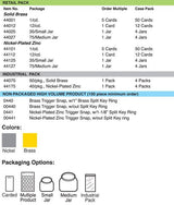 Lucky Line Products 44112 | Trigger Snap with Split Key Ring, Nickel-Plated Zinc, 12/Card
