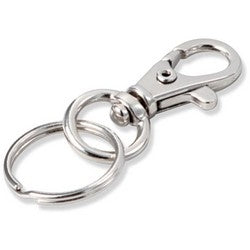 Lucky Line Products 44301 | Key Mini Trigger Snap, 1-1/2" Length, Zinc, Nickel Plated with 7/8" Tempered Steel Split Ring