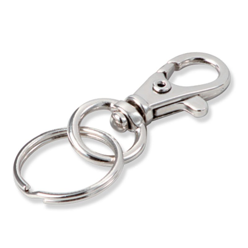 Lucky Line Products 44301 | Key Mini Trigger Snap, 1-1/2" Length, Zinc, Nickel Plated with 7/8" Tempered Steel Split Ring
