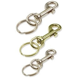 Lucky Line Products 44501 | Bolt Snap, Small, 2-1/8" Length, Zinc, Nickel Plated with 7/8" Split Key Ring, 1 each per Card