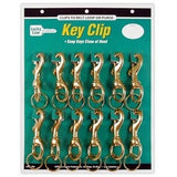 Lucky Line Products 44812 | Bolt Snap, Heavy Duty, 3-1/4" Length, Zinc, Nickel Plated with 1" Solid Brass Split Ring, 12 each per Card