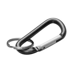Lucky Line Products 4609301 | Belt Key C-Clip, Spring Loaded, 2-3/8" Length, Anodized Aluminum, Silver with 7/8" Nickel Plated Tempered Split Key Ring, for Small Key, 10 each per Pack