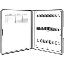 Lucky Line Products 61000 | Key Organizer Cabinet, 24 Hooks, Polypropylene with Mounting Screw, 1 each per Box
