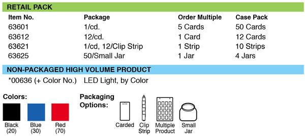 Lucky Line Products 63625 | Led Light Ovl Styl Assorted 50/Jr