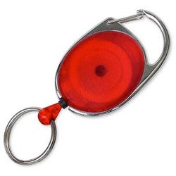 Lucky Line Products 64001 | Oval Retractor Key, 2-3/4" Length x 1-1/2" Width with 7/8" Split Key Ring and Nylon Cord, 1 each per Card