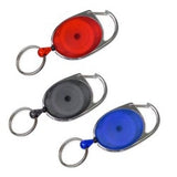 Lucky Line Products 64025 | Oval Retractor Key, 2-3/4" Length x 1-1/2" Width with 7/8" Split Key Ring and Nylon Cord, 24 each per Small Jar