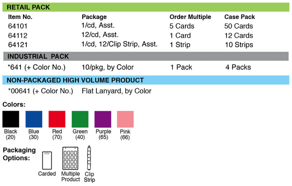 Lucky Line Products 64101 | Sports Key Lanyard, Flat, 18" Length, 1 each per Card
