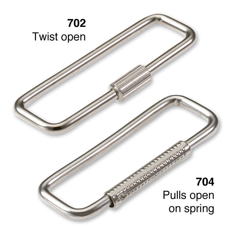 Lucky Line Products 70401 | Spring Sleeve Key Ring, Compact, Pull to Open, Release to Close, 2" Length x 3/4" Width x 0.117" Thickness, 3/16" Opening, Steel, Nickel Plated, 1 each per Card