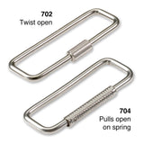 Lucky Line Products 70401 | Spring Sleeve Key Ring, Compact, Pull to Open, Release to Close, 2" Length x 3/4" Width x 0.117" Thickness, 3/16" Opening, Steel, Nickel Plated, 1 each per Card