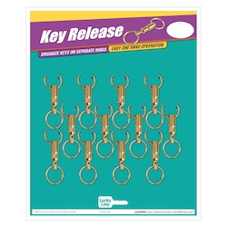 Lucky Line Products 70512 | Quick Release Key Ring, Brass, 12/Card