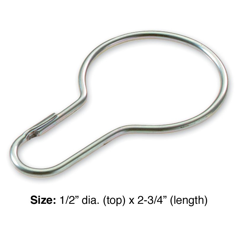 Lucky Line Products 75400 | Key Ring, Hook, 2-3/4" Length x 1-1/2" Diameter, Steel, Zinc Plated, 100 each per Display Box