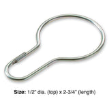 Lucky Line Products 75400 | Key Ring, Hook, 2-3/4" Length x 1-1/2" Diameter, Steel, Zinc Plated, 100 each per Display Box