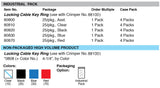 Lucky Line Products 80830 | 4" Locking Cable Key Ring, Blue