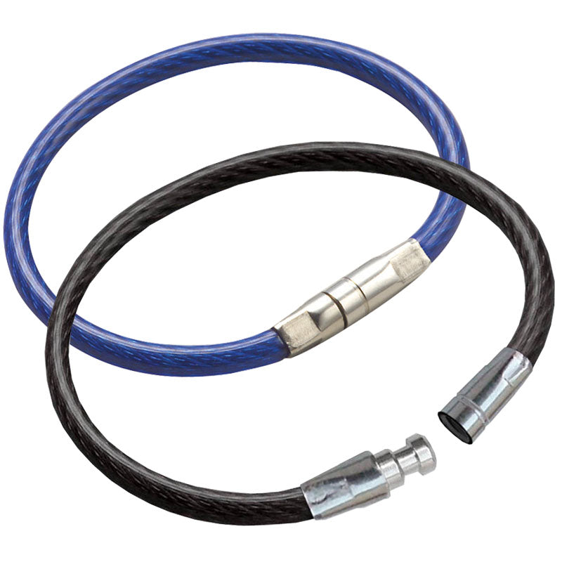 Lucky Line Products 80830 | 4" Locking Cable Key Ring, Blue