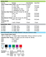 Lucky Line Products 83201 | Cable Key Ring, Twist, 5-3/4" Length, Stainless Steel, for Crimper, 1 each per Card