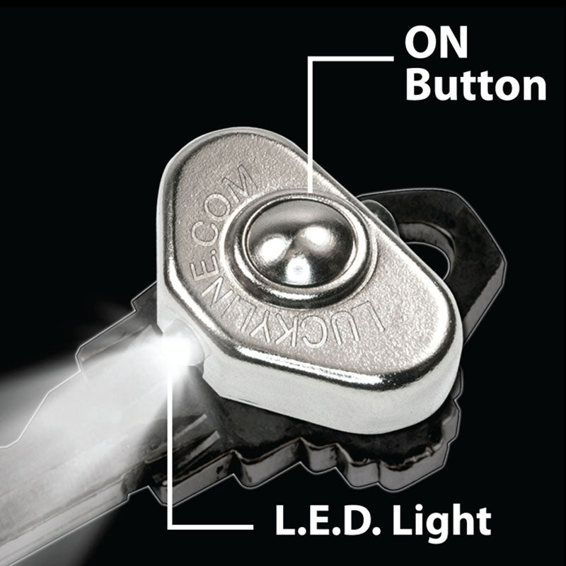 Lucky Line Products 90701 | Key Light, Thumb, LED, 3/4" x 5/8" x 5/16", Silver, 1 each per Card