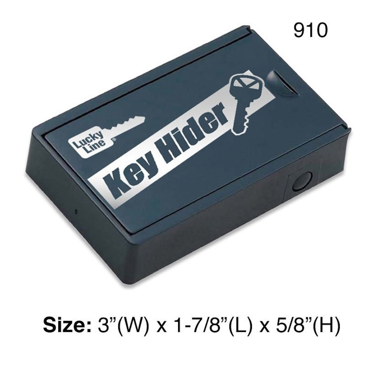 Lucky Line Products 91012 | Magnetic Key Hider, Large, 1-7/8" Length x 3" Width x 5/8" Height, Plastic, Black, 12 each per Refill Box