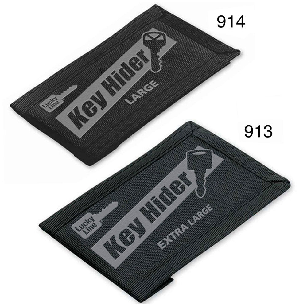 Lucky Line Products 91410 | Pouch Key Hider, Large, 2" Width x 4" Length x 1/8" Thickness, Nylon, Black, 10 each per Card