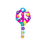 Lucky Line Products B104W | House Key, Weiser, Peace Sign, Brass, Enamel Coating, 1 each per Card