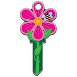 Lucky Line Products B106K | House Key, Kwikset, Flower, Brass, Enamel Coating, 1 each per Card