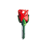 Lucky Line Products B107W | House Key, Weiser, Rose, Brass, Enamel Coating, 1 each per Card