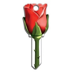 Lucky Line Products B107S | House Key, Schlage, Rose, Brass, Enamel Coating, 1 each per Card