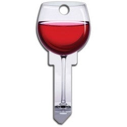 Lucky Line Products B108K | House Key, Kwikset, Red Wine, Brass, Enamel Coating, 1 each per Card
