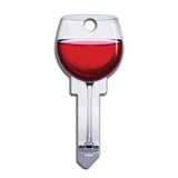Lucky Line Products B108S | House Key, Schlage, Red Wine, Brass, Enamel Coating, 1 each per Card