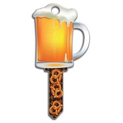 Lucky Line Products B110W | House Key, Weiser, Beer Mug, Brass, Enamel Coating, 1 each per Card