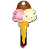 Lucky Line Products B111K | House Key, Kwikset, Ice Cream, Brass, Enamel Coating, 1 each per Card