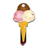 Lucky Line Products B111S | House Key, Schlage, Ice Cream, Brass, Enamel Coating, 1 each per Card