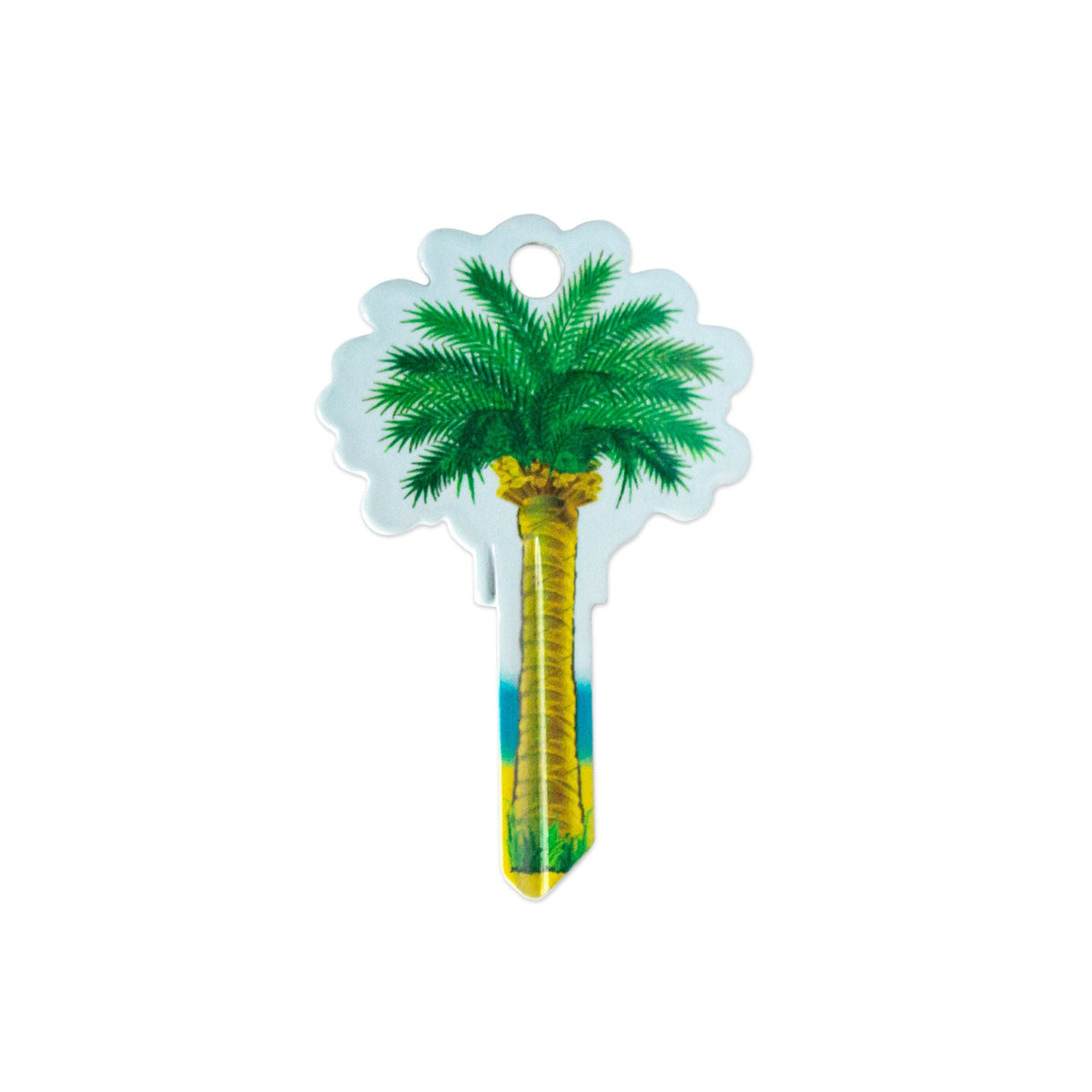 Lucky Line Products B112W | House Key, Weiser, Palm Tree, Brass, Enamel Coating, 1 each per Card