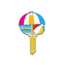 Lucky Line Products B113K | House Key, Kwikset, Beach, Brass, Enamel Coating, 1 each per Card