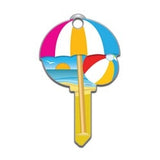 Lucky Line Products B113W | House Key, Weiser, Beach, Brass, Enamel Coating, 1 each per Card